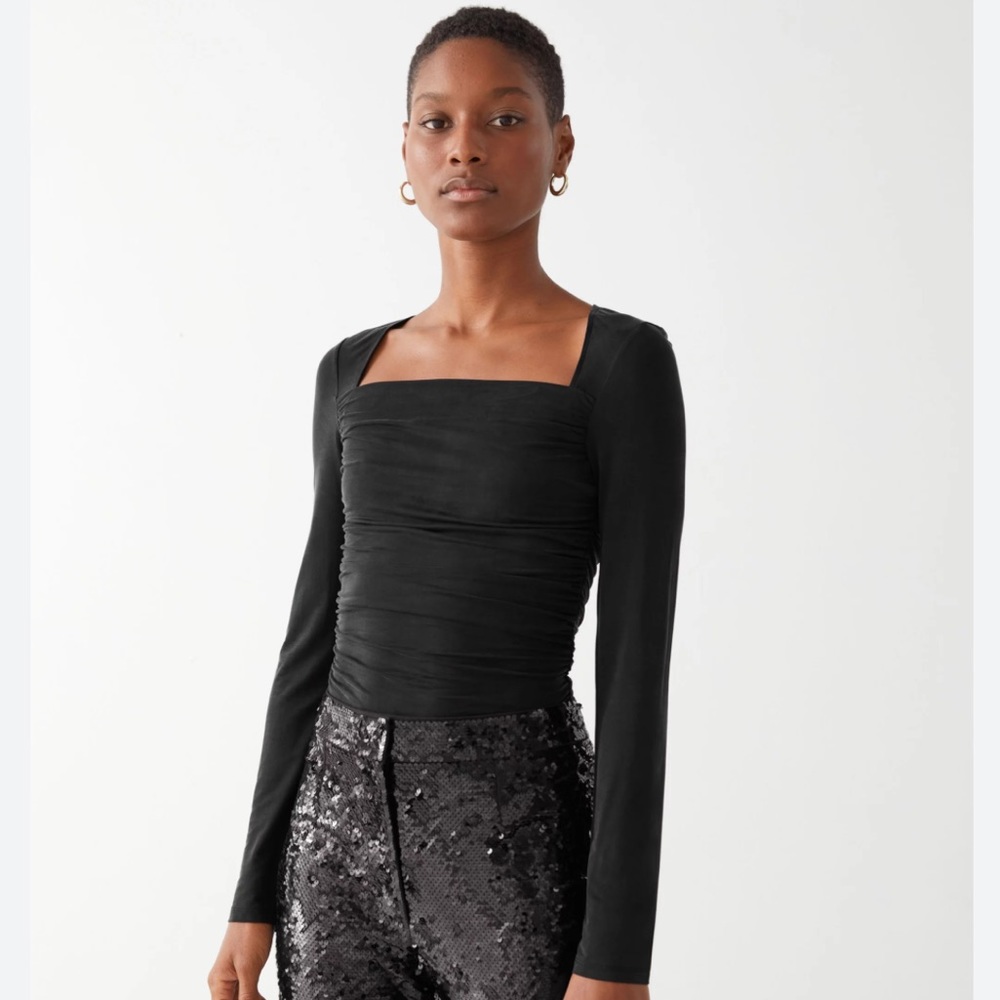 & Other Stories Draped Cupro Top